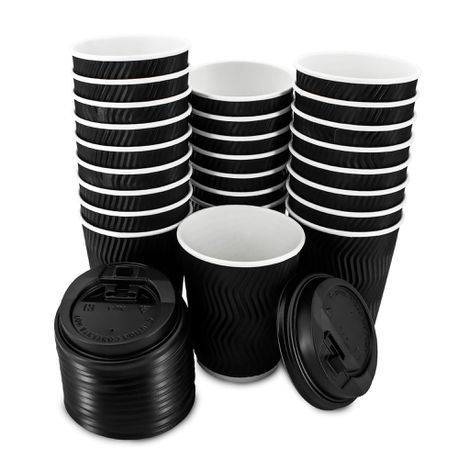 Coffee Cups - Pack of 50 with Lids